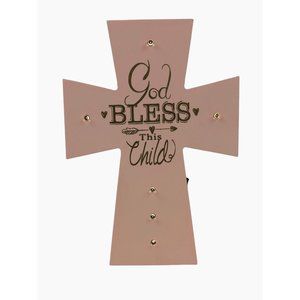 Dicksons God Bless This Child Pink Tabletop Cross Wall Hanger Led Nightnight